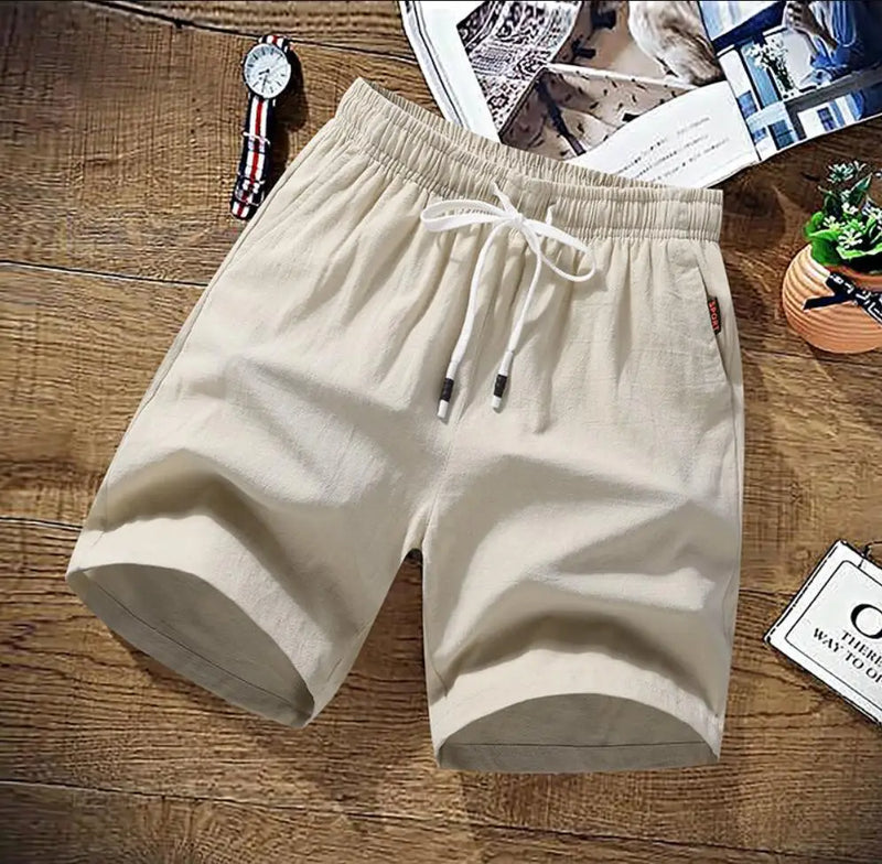 Shorts Masculinos de Algodão e Linho