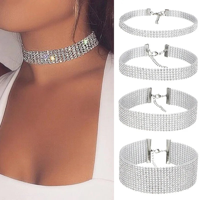 Colar Choker de Cristal -  Eleve o seu visual