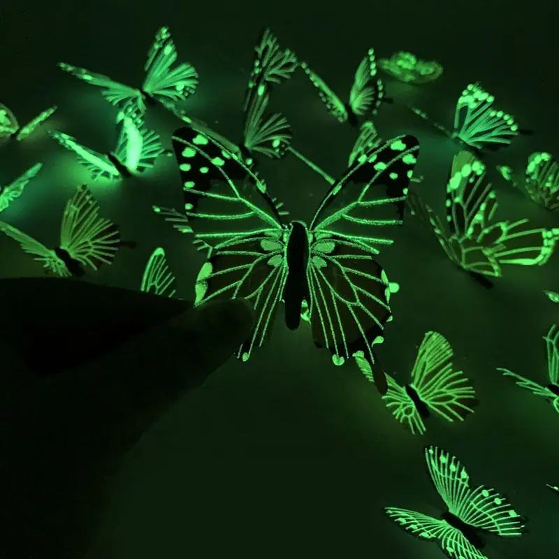 Conjunto de 12 Adesivos de Borboleta 3D Luminosos - Transforme Seu Ambiente