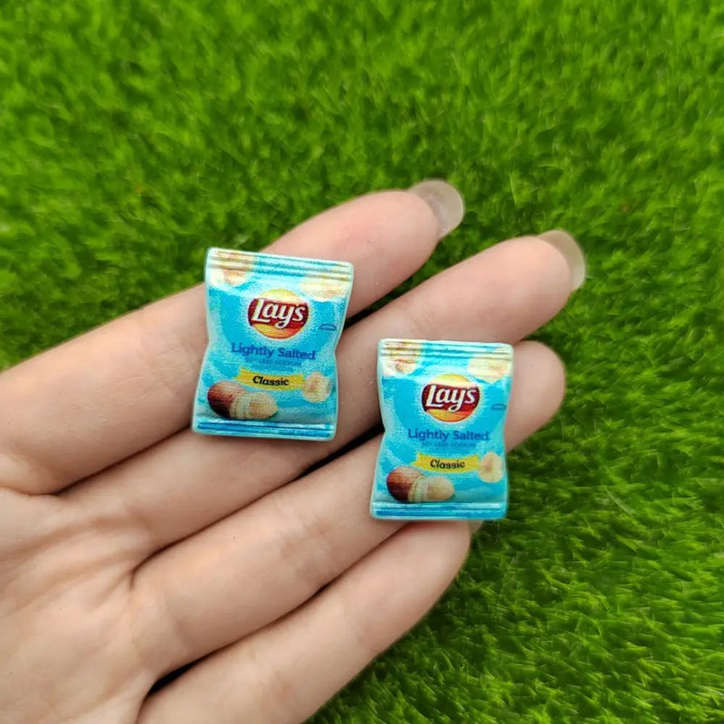 Conjunto de 8 Peças de Comida Miniatura - Salgadinhos e Snacks