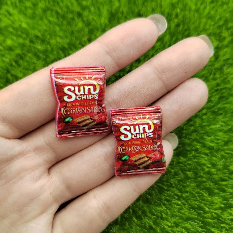 Conjunto de 8 Peças de Comida Miniatura - Salgadinhos e Snacks