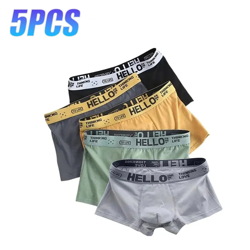 Kit de 5 Peças de Cuecas Boxers Estilosos e Confortáveis